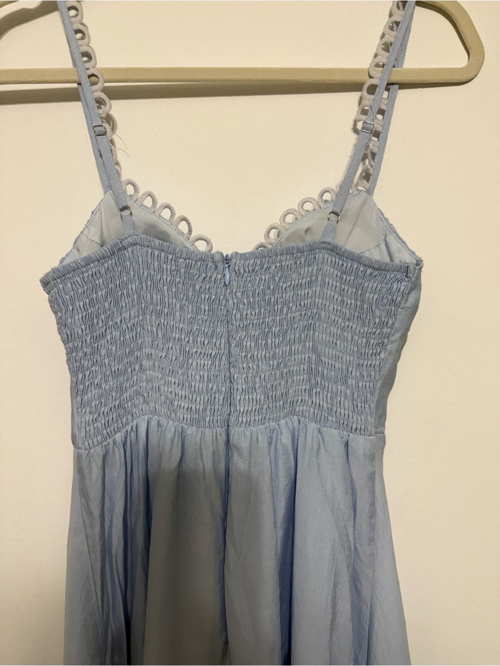 Light Blue Maxi Dress with Lace-Trim Straps - Picture 5 of 5